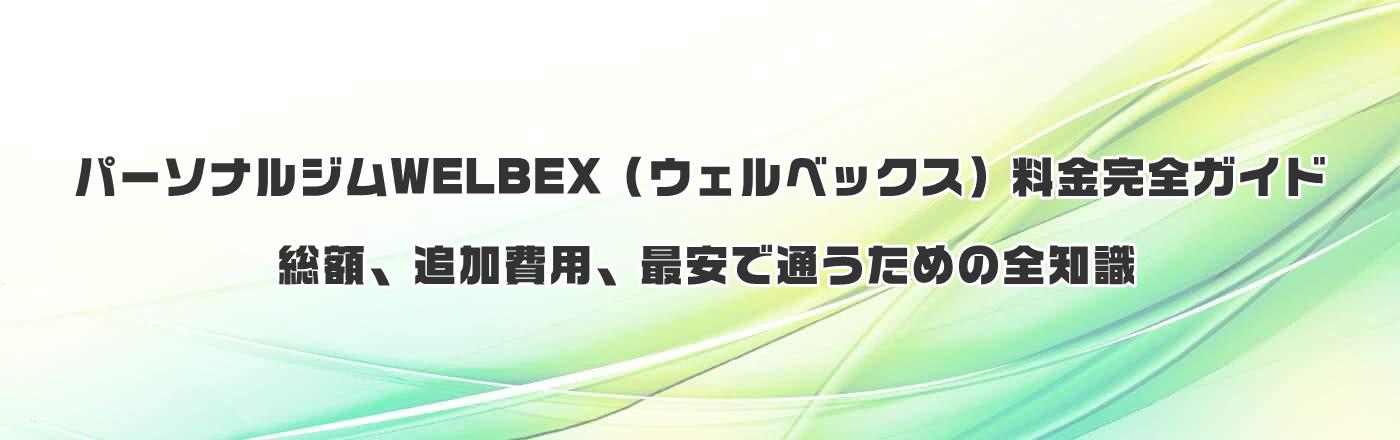 パーソナルジムWELBEX(ウェルベックス)料金完全ガイド:総額、追加費用、最安で通うための全知識